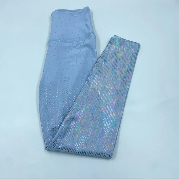 Beyond Yoga Serene Blue Silver Ombre Metallic Alloy High Waist Leggings S EUC - Picture 4 of 7